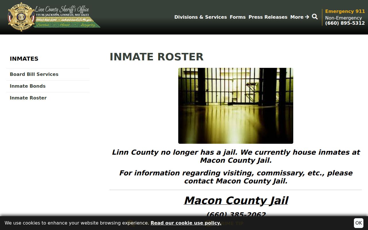 Linn County arrest lookup current inmate roster page