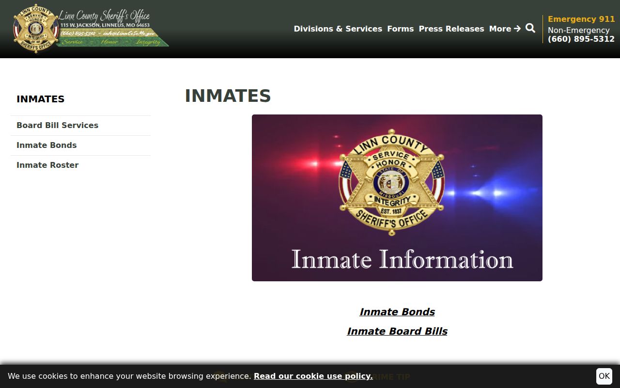 Linn County arrest records and official inmate information page