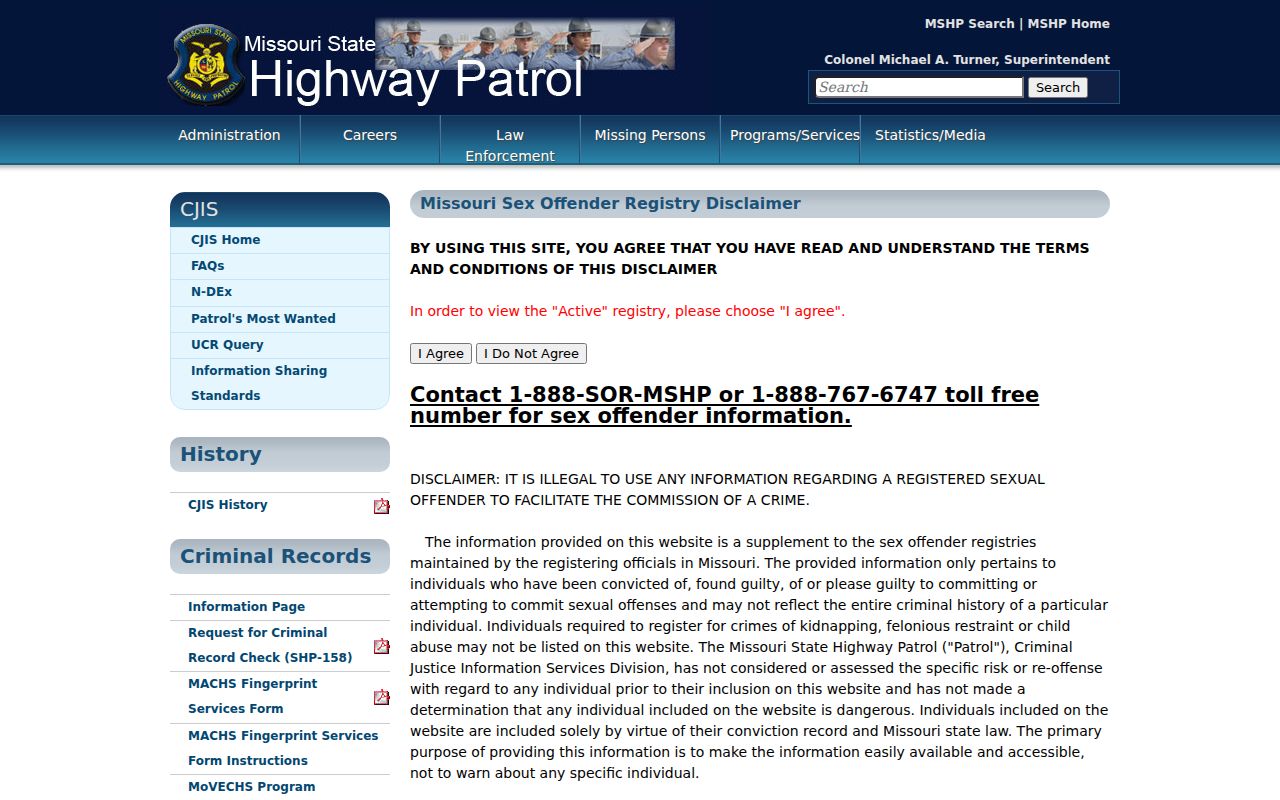 Missouri registry information for a Linn County sex offender search