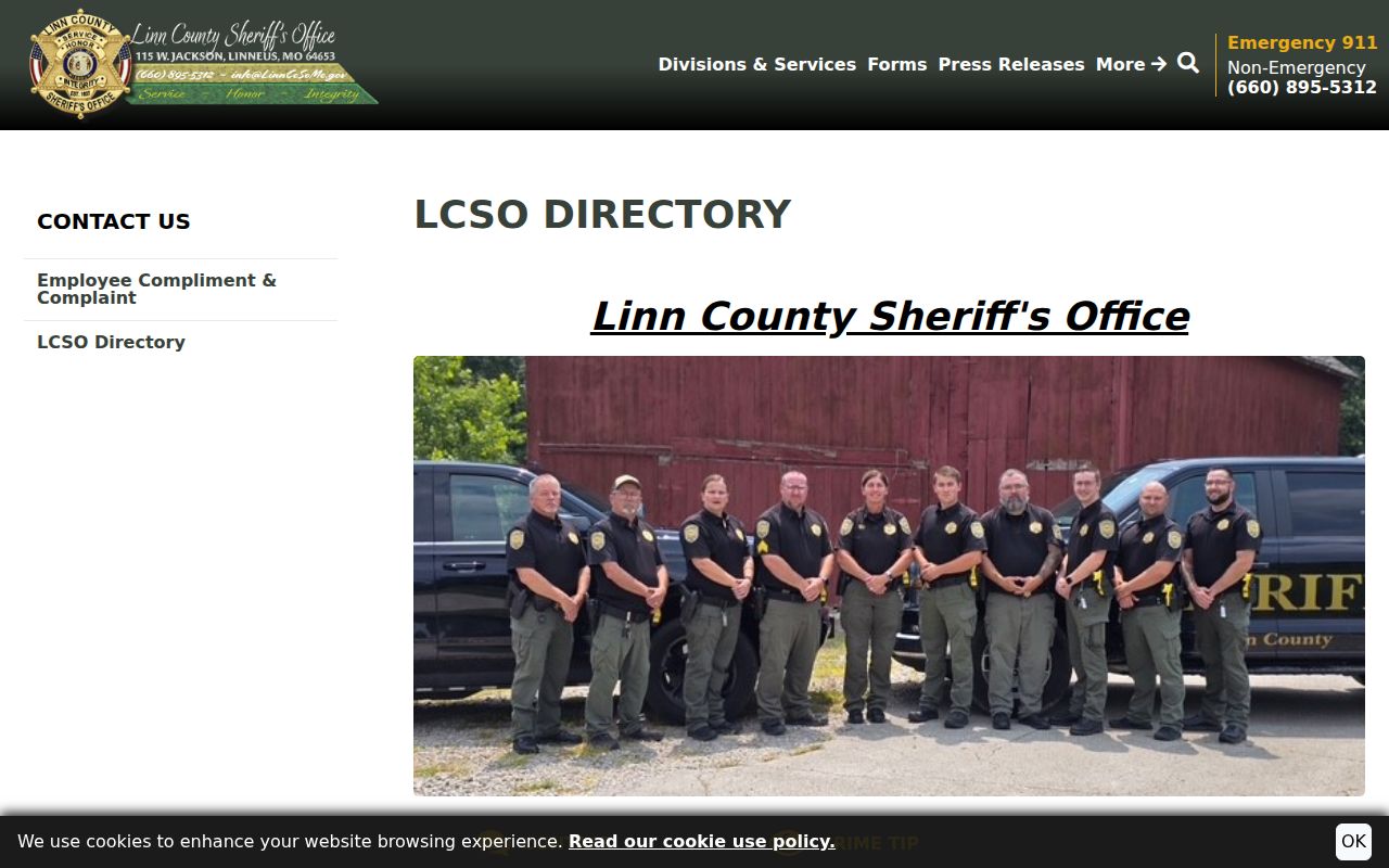 Meadville criminal records contacts in the Linn County Sheriff directory