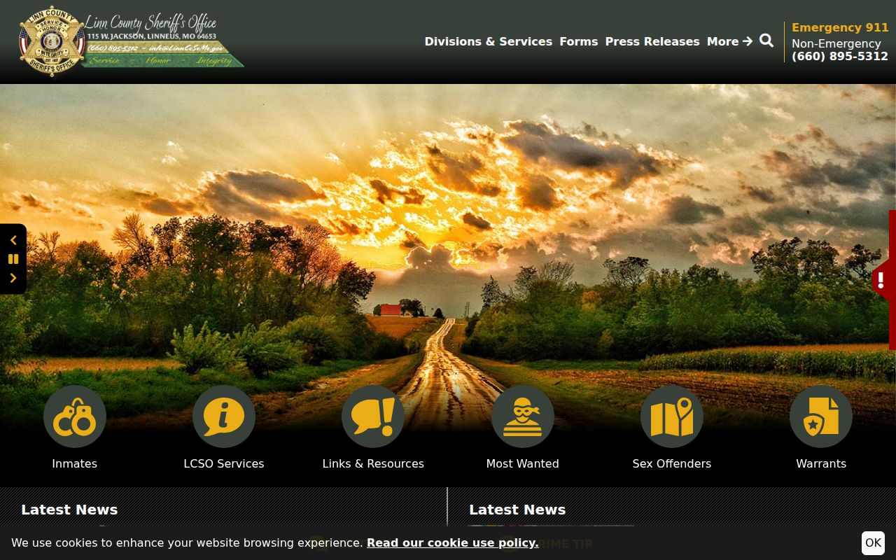 Linn County criminal history sheriff records home page